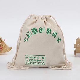Κίνα Όμορφη τσάντα Duffle καμβά Drawstring, ανακυκλωμένες μικρές τσάντες Drawstring υφασμάτων προμηθευτής
