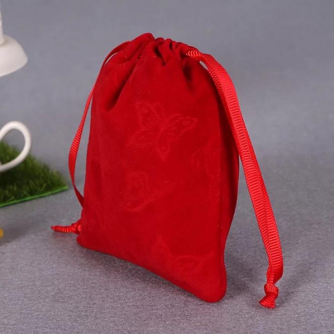 Τυπωμένη κόκκινη τσάντα Drawstring βαμβακιού, μεγάλη τσάντα πλυντηρίων Drawstring καμβά