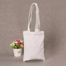 Τυπωμένη τσάντα καμβά βαμβακιού αγορών, άσπρη τσάντα Tote βαμβακιού λογότυπων συνήθειας